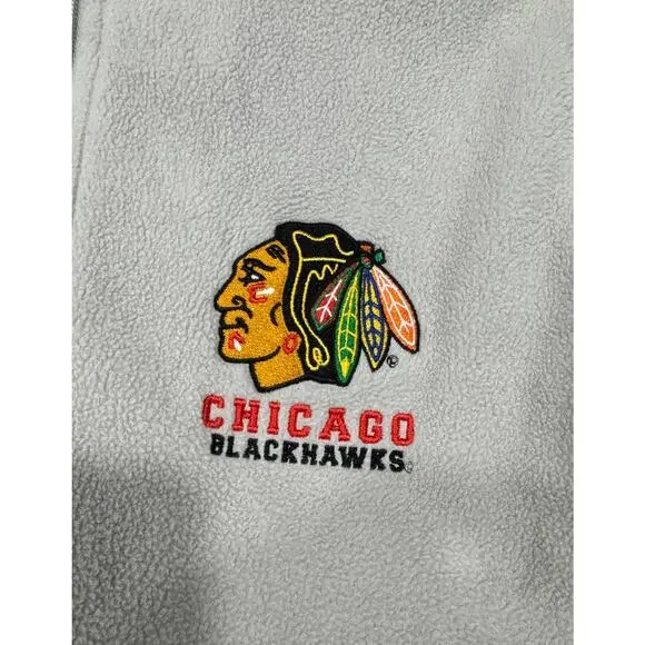Champion Chicago Blackhawks Hockey 1/2 Zip Fleece Hooded Pullover Size S - Picture 3 of 4